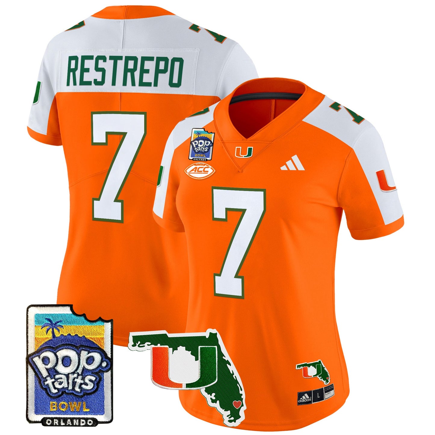 Women's Miami Hurricanes 2025 PopTarts Bowl Patch Vapor Limited Jersey - All Stitched