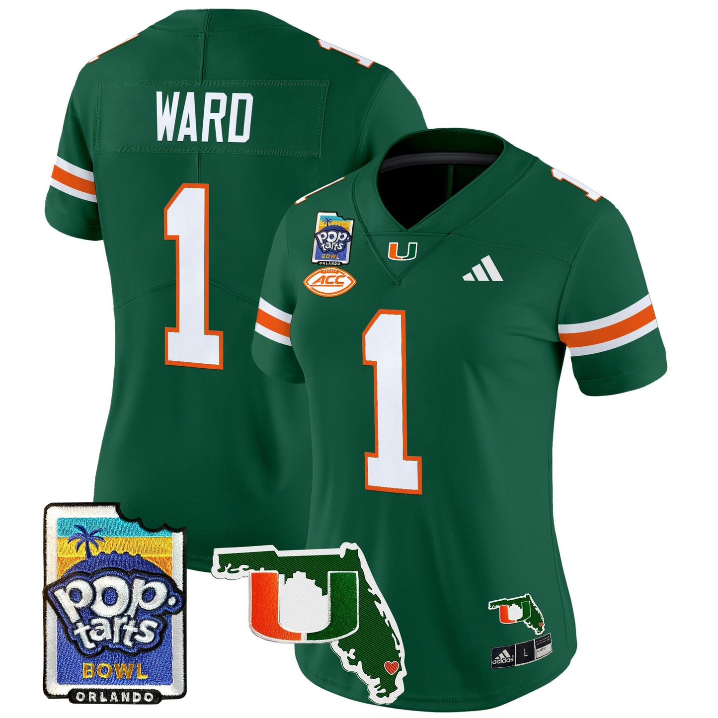 Women's Miami Hurricanes 2025 PopTarts Bowl Patch Vapor Limited Jersey - All Stitched