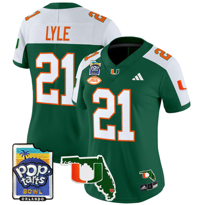 Women's Miami Hurricanes 2025 PopTarts Bowl Patch Vapor Limited Jersey - All Stitched