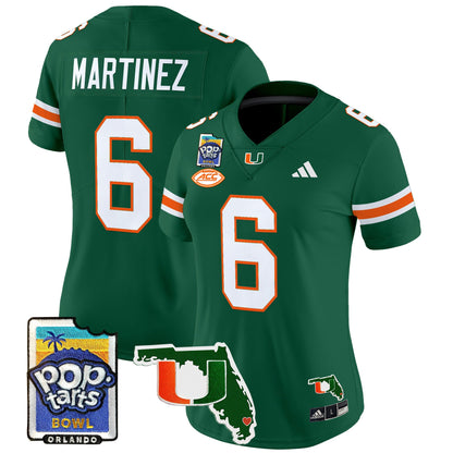 Women's Miami Hurricanes 2025 PopTarts Bowl Patch Vapor Limited Jersey - All Stitched