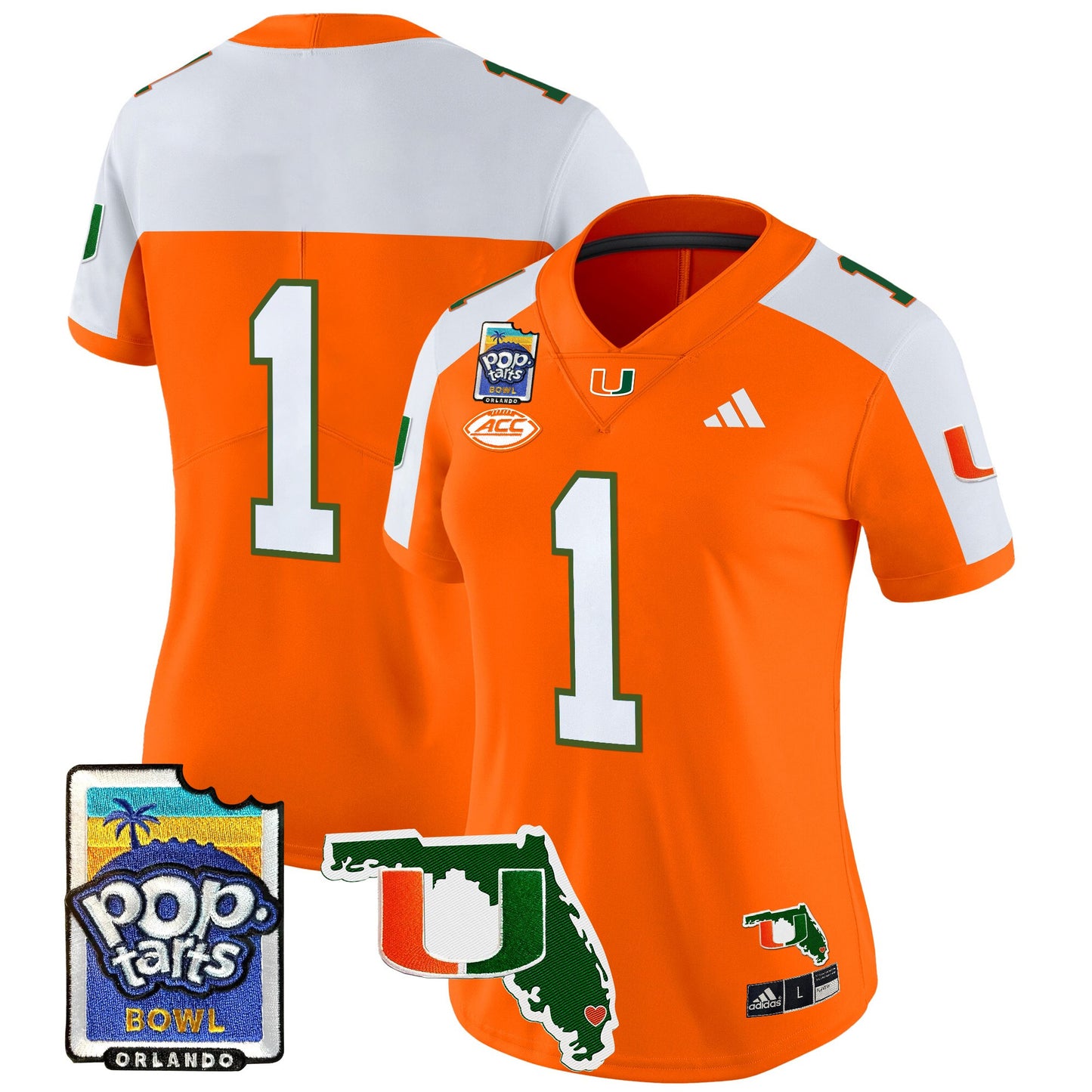 Women's Miami Hurricanes 2025 PopTarts Bowl Patch Vapor Limited Jersey - All Stitched