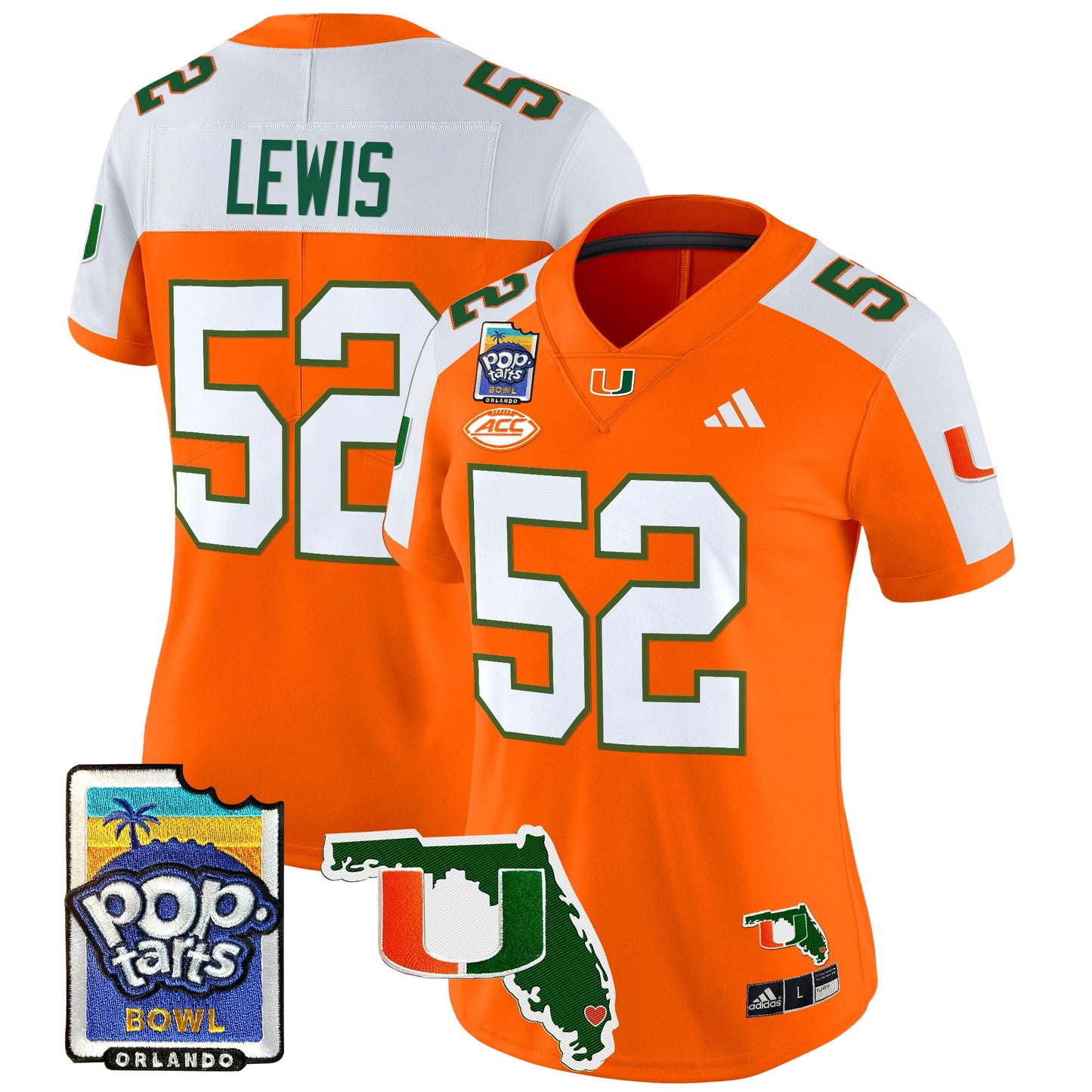 Women's Miami Hurricanes 2025 PopTarts Bowl Patch Vapor Limited Jersey - All Stitched