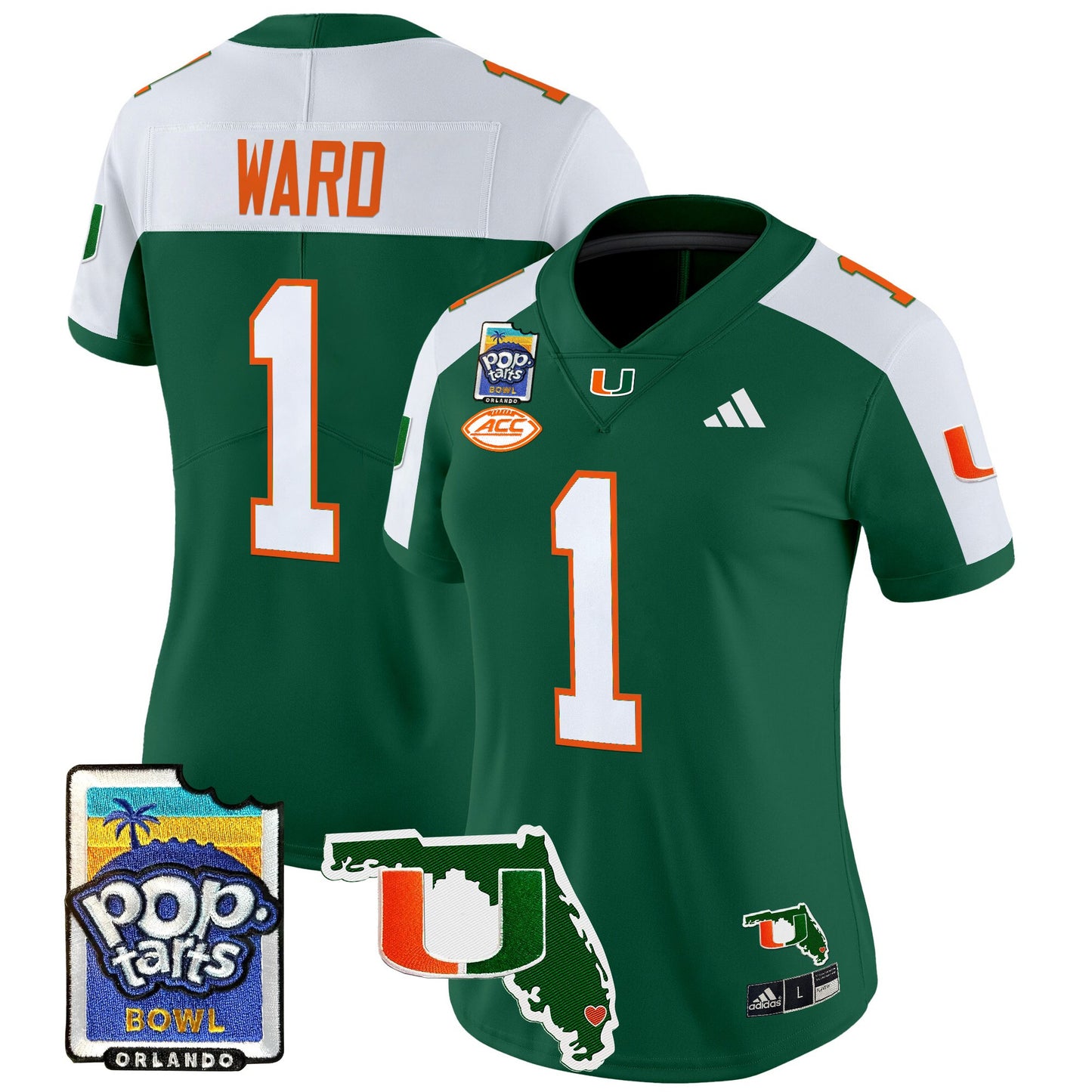 Women's Miami Hurricanes 2025 PopTarts Bowl Patch Vapor Limited Jersey - All Stitched