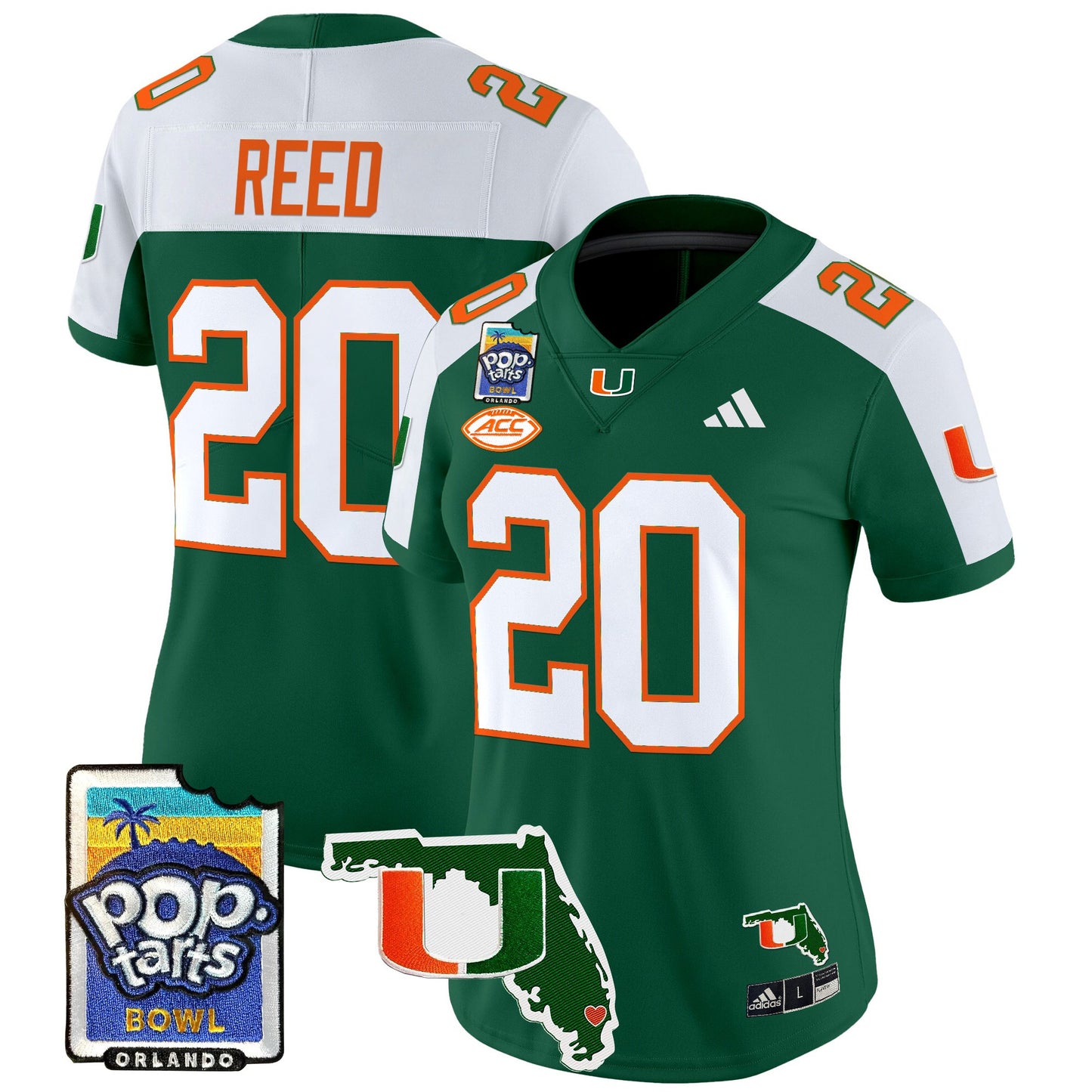Women's Miami Hurricanes 2025 PopTarts Bowl Patch Vapor Limited Jersey - All Stitched