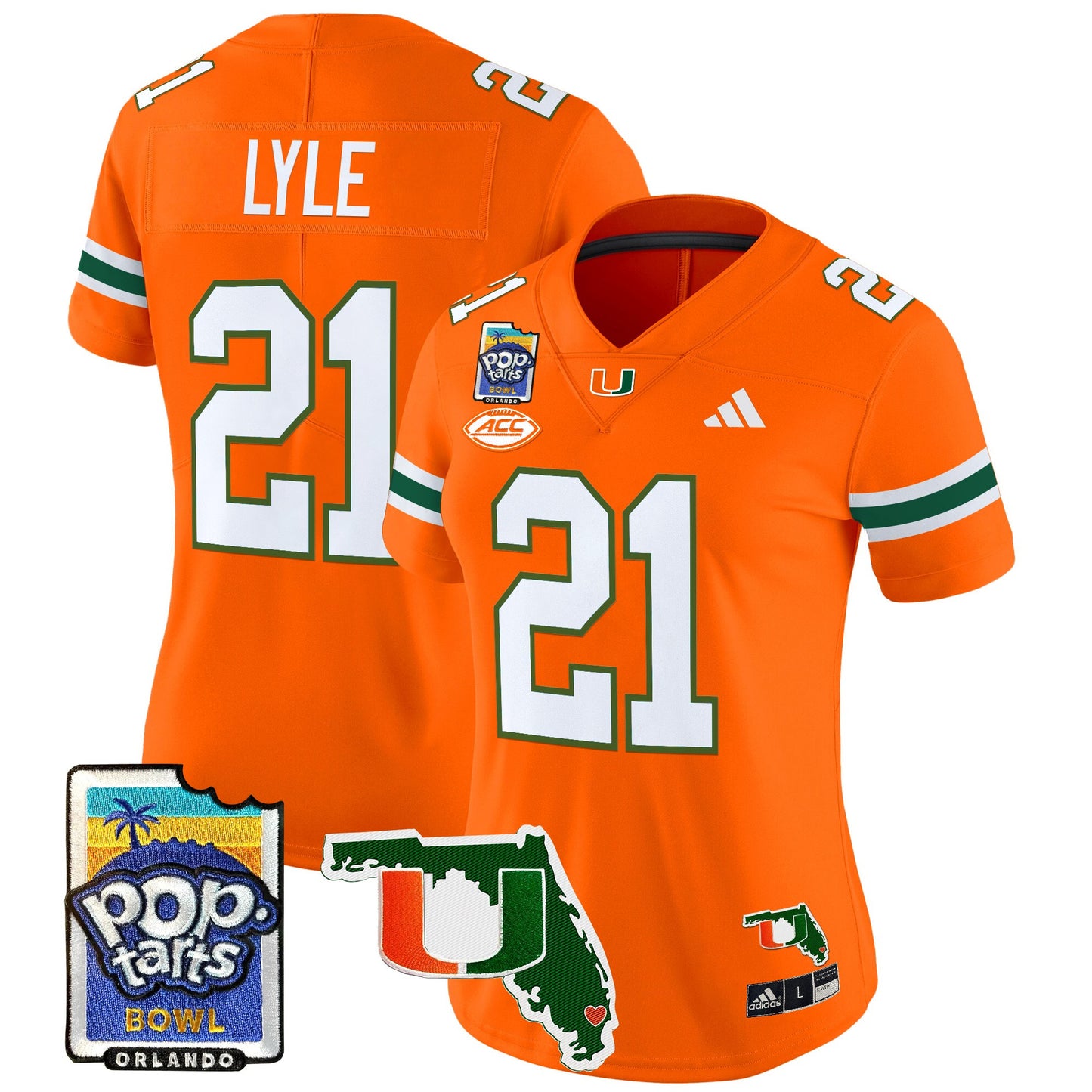 Women's Miami Hurricanes 2025 PopTarts Bowl Patch Vapor Limited Jersey - All Stitched