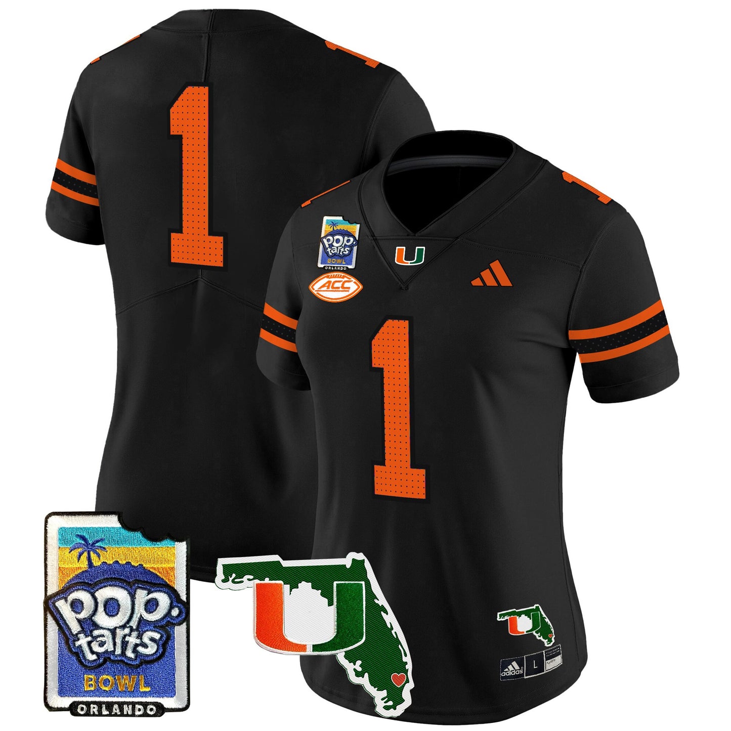 Women's Miami Hurricanes 2025 PopTarts Bowl Patch Vapor Limited Jersey - All Stitched