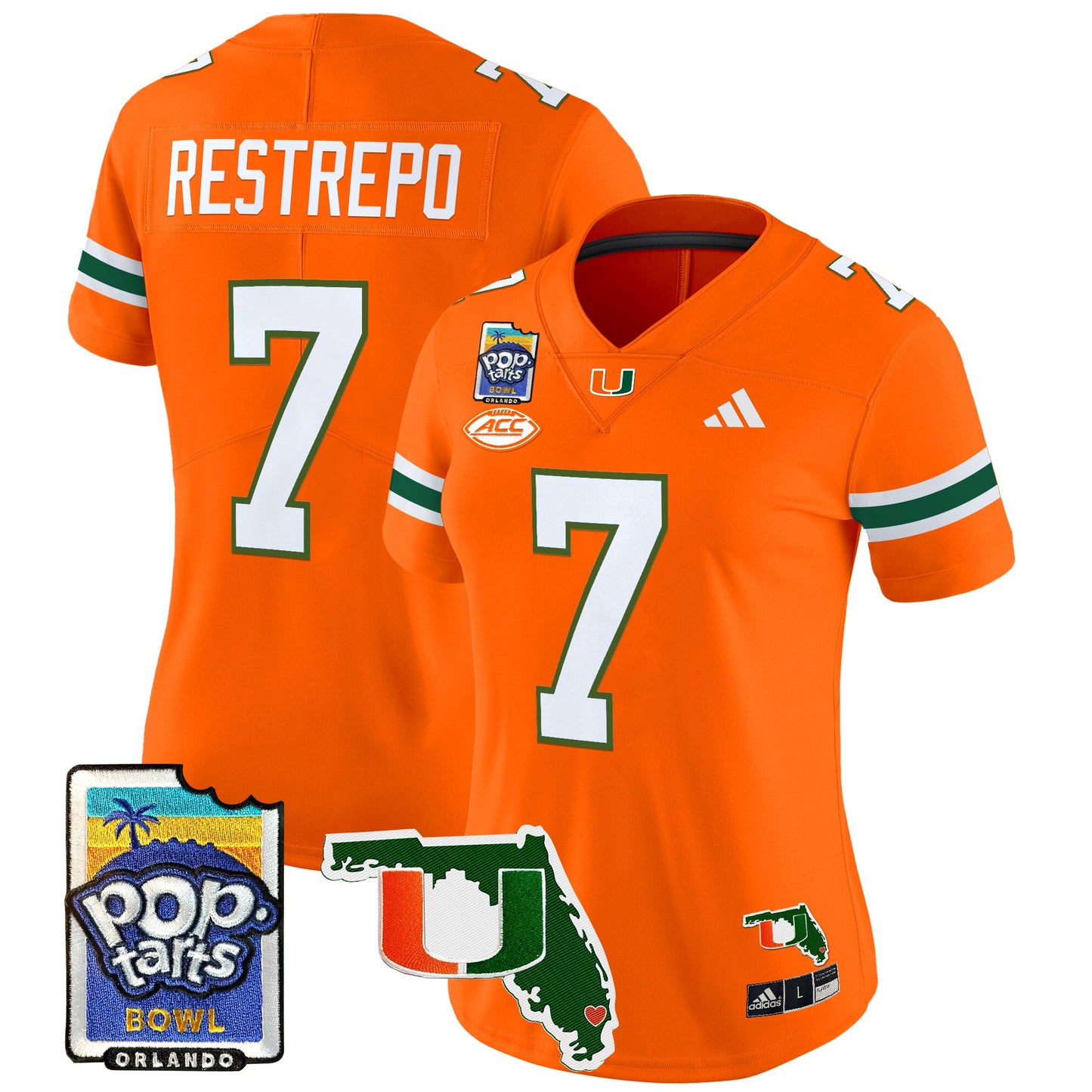 Women's Miami Hurricanes 2025 PopTarts Bowl Patch Vapor Limited Jersey - All Stitched