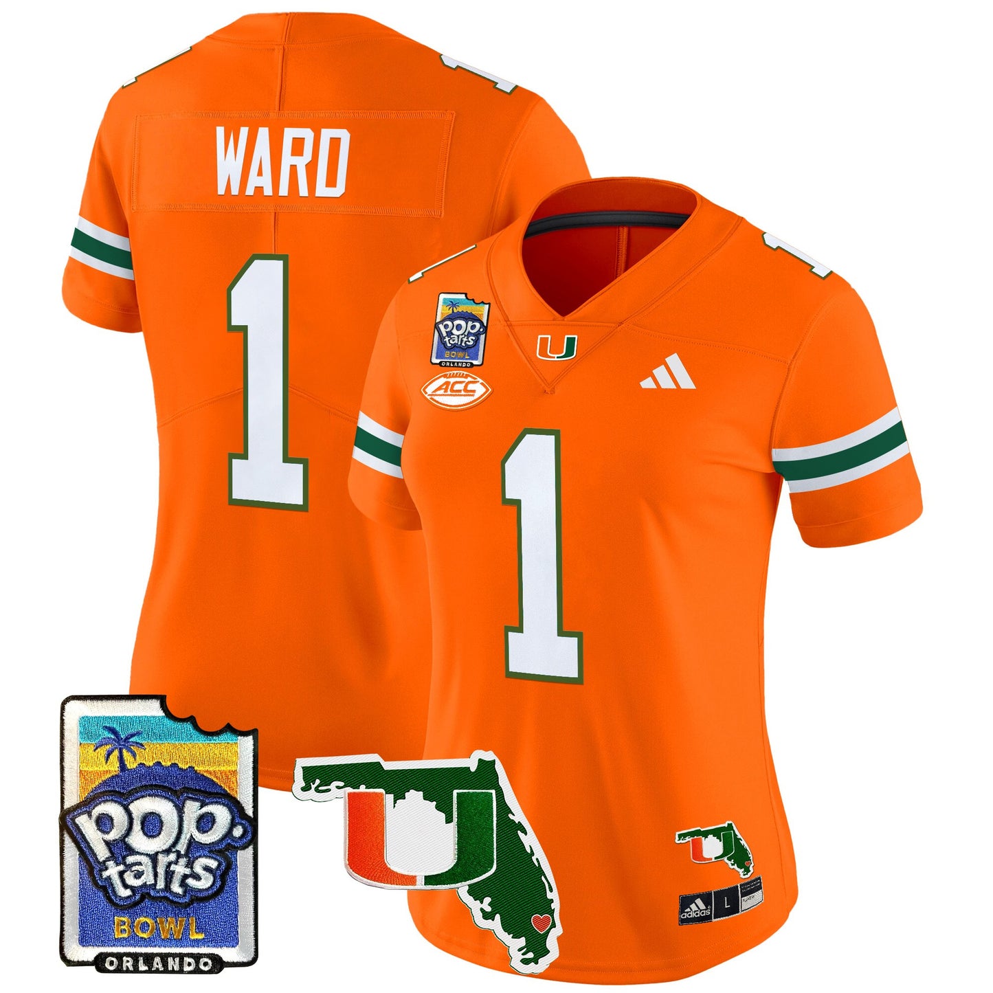 Women's Miami Hurricanes 2025 PopTarts Bowl Patch Vapor Limited Jersey - All Stitched