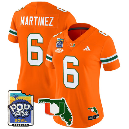 Women's Miami Hurricanes 2025 PopTarts Bowl Patch Vapor Limited Jersey - All Stitched