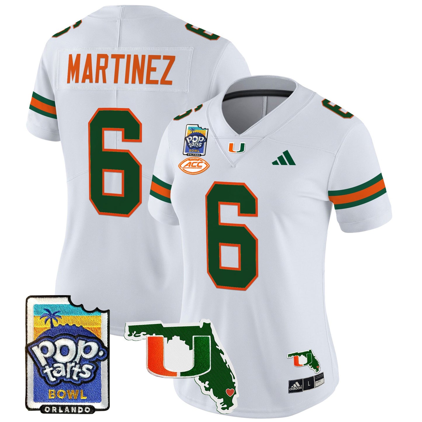 Women's Miami Hurricanes 2025 PopTarts Bowl Patch Vapor Limited Jersey - All Stitched