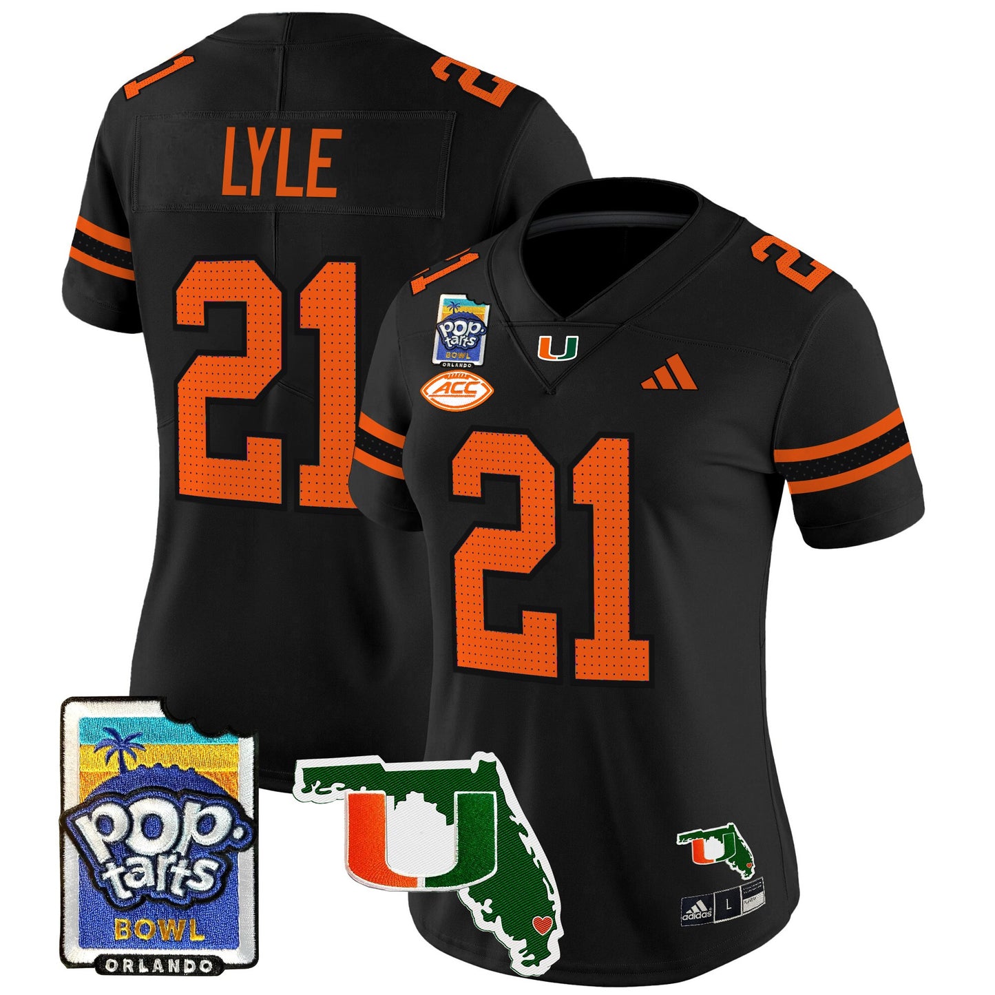Women's Miami Hurricanes 2025 PopTarts Bowl Patch Vapor Limited Jersey - All Stitched