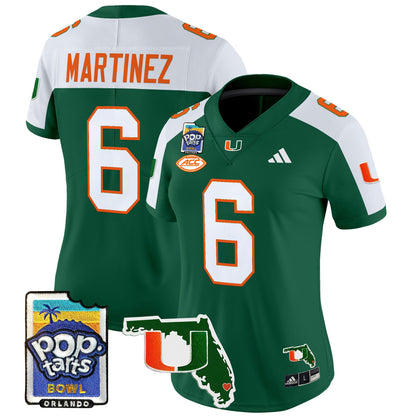 Women's Miami Hurricanes 2025 PopTarts Bowl Patch Vapor Limited Jersey - All Stitched