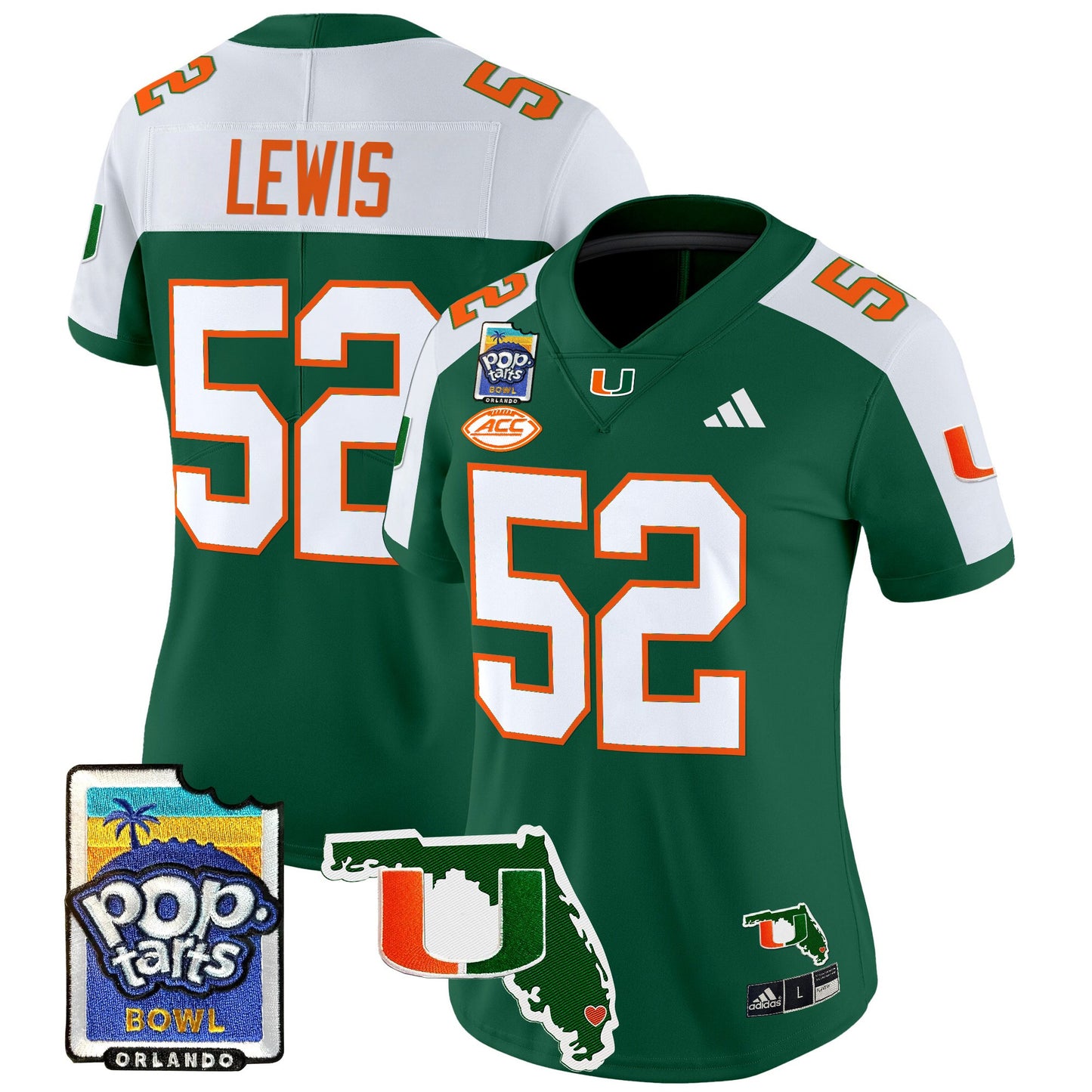 Women's Miami Hurricanes 2025 PopTarts Bowl Patch Vapor Limited Jersey - All Stitched