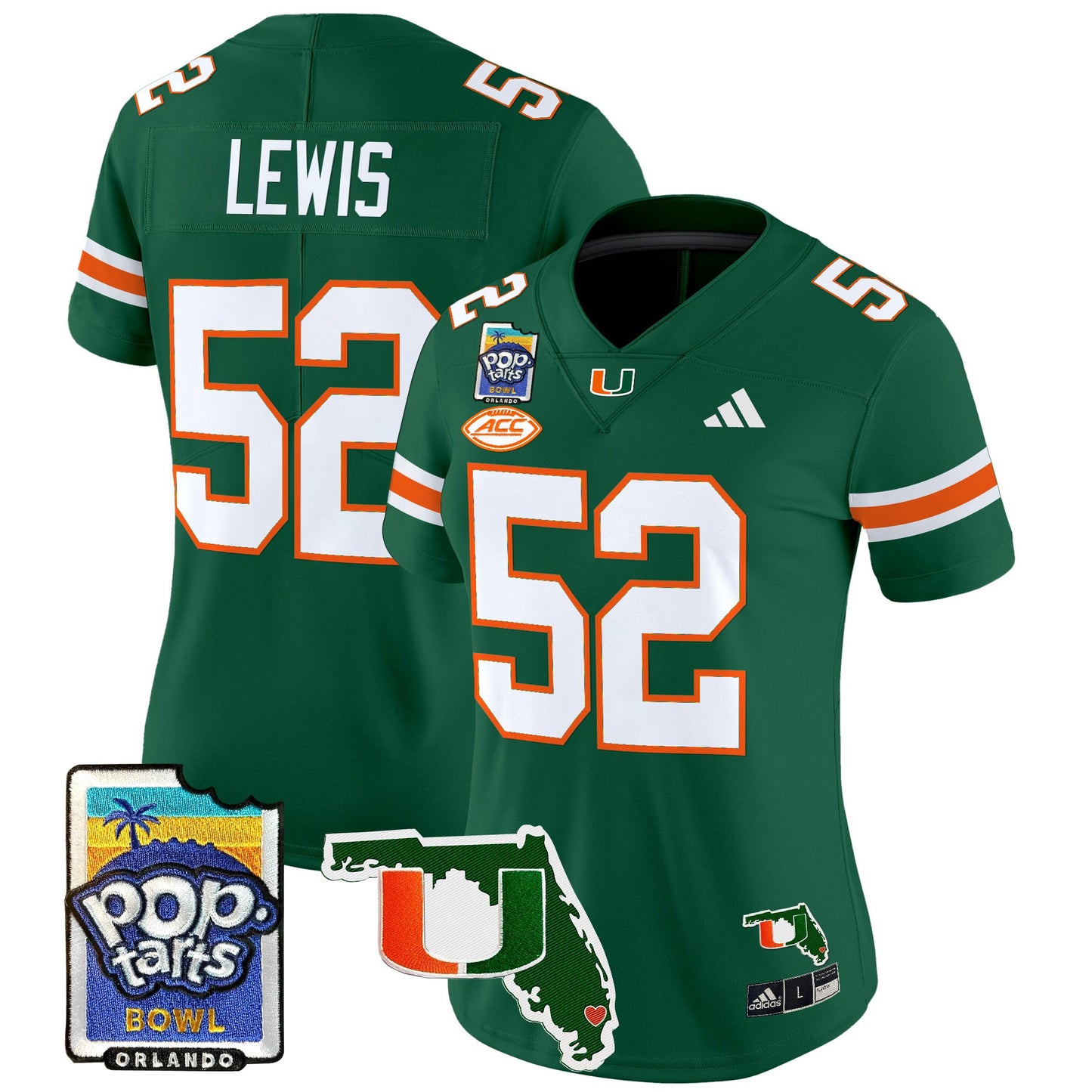 Women's Miami Hurricanes 2025 PopTarts Bowl Patch Vapor Limited Jersey - All Stitched