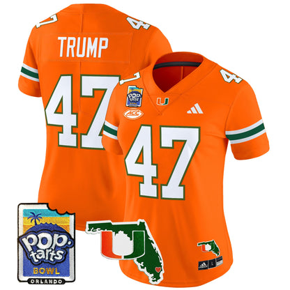 Women's Miami Hurricanes 2025 PopTarts Bowl Patch Vapor Limited Jersey - All Stitched