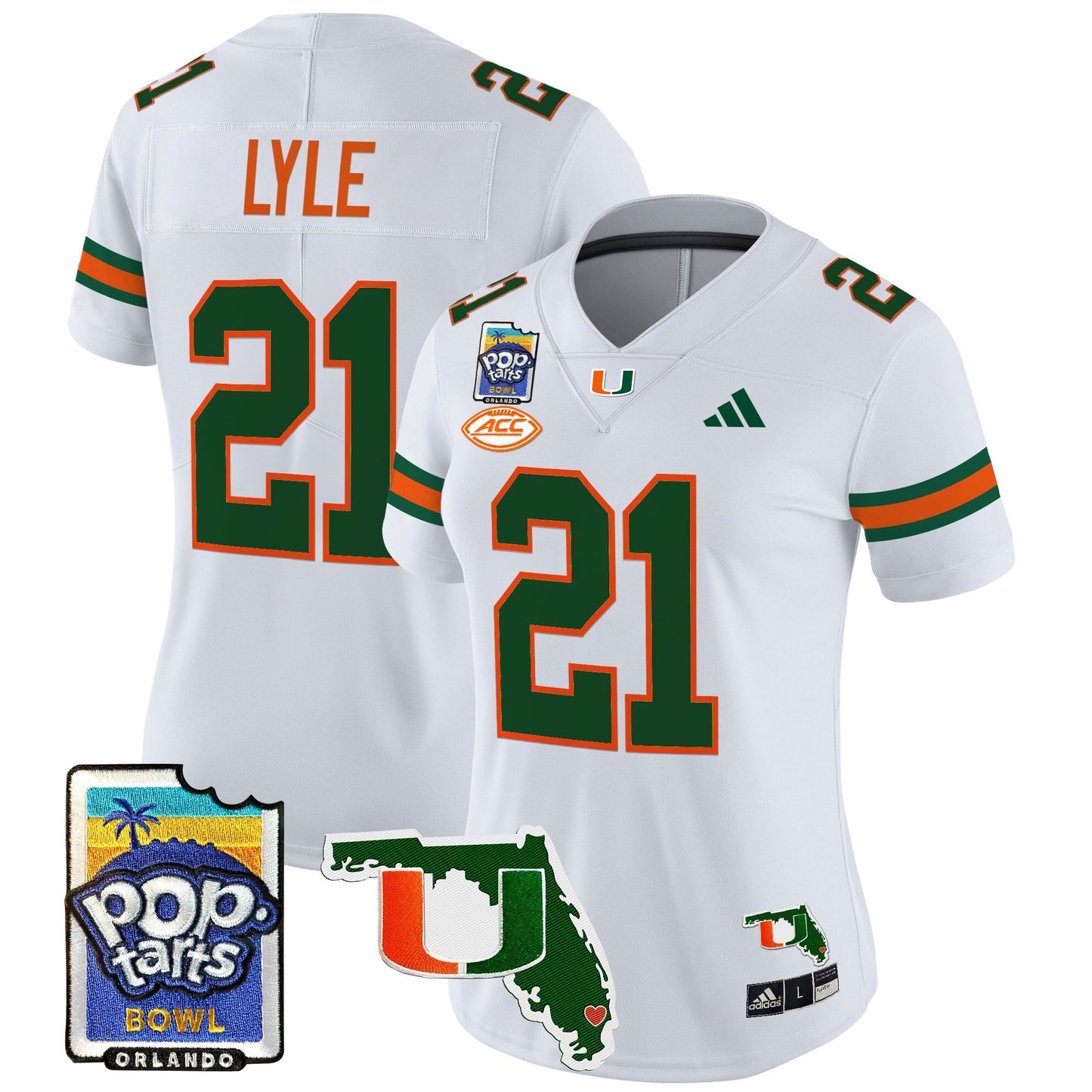 Women's Miami Hurricanes 2025 PopTarts Bowl Patch Vapor Limited Jersey - All Stitched