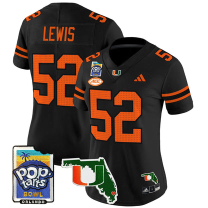 Women's Miami Hurricanes 2025 PopTarts Bowl Patch Vapor Limited Jersey - All Stitched