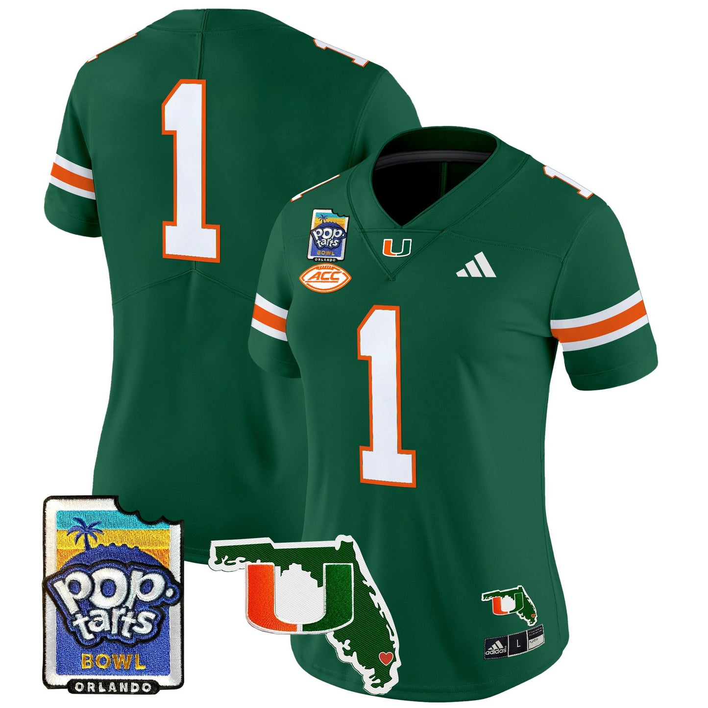 Women's Miami Hurricanes 2025 PopTarts Bowl Patch Vapor Limited Jersey - All Stitched