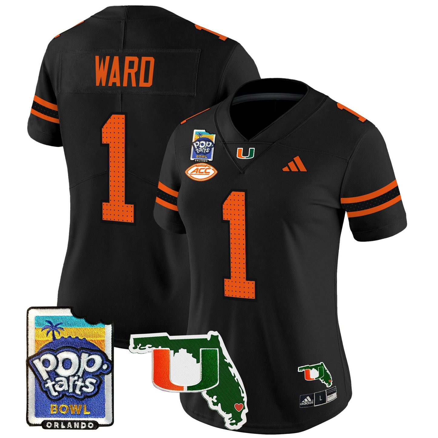 Women's Miami Hurricanes 2025 PopTarts Bowl Patch Vapor Limited Jersey - All Stitched