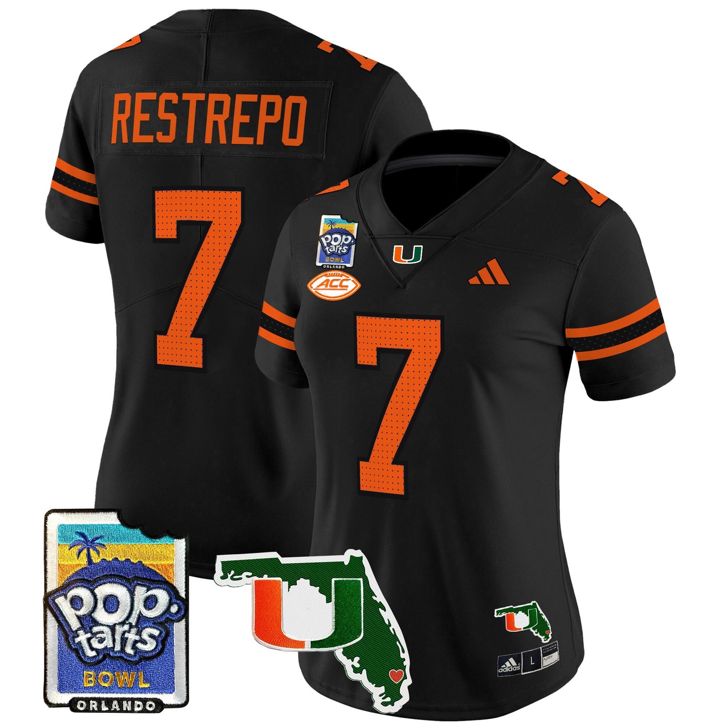 Women's Miami Hurricanes 2025 PopTarts Bowl Patch Vapor Limited Jersey - All Stitched