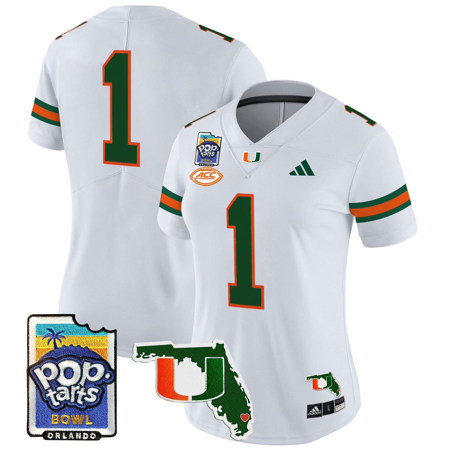 Women's Miami Hurricanes 2025 PopTarts Bowl Patch Vapor Limited Jersey - All Stitched
