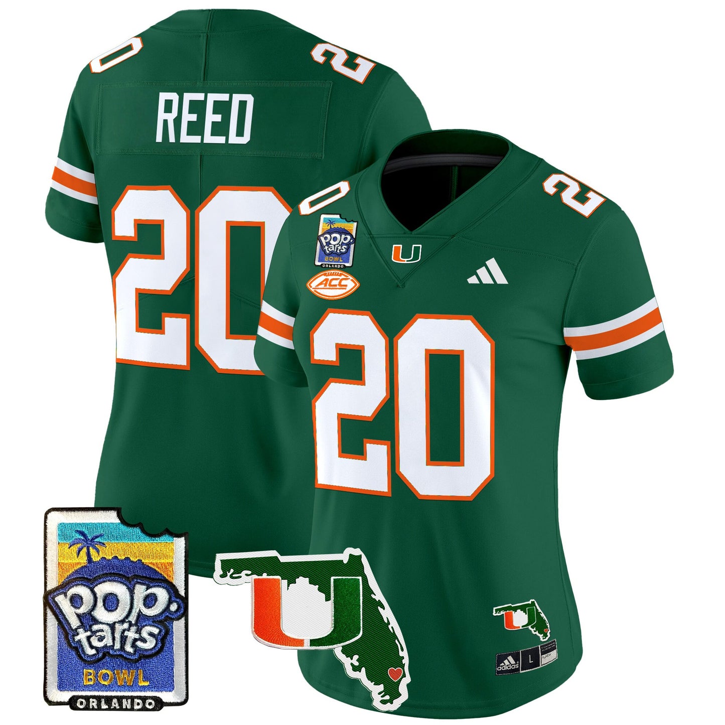 Women's Miami Hurricanes 2025 PopTarts Bowl Patch Vapor Limited Jersey - All Stitched