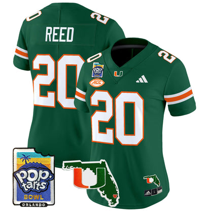 Women's Miami Hurricanes 2025 PopTarts Bowl Patch Vapor Limited Jersey - All Stitched