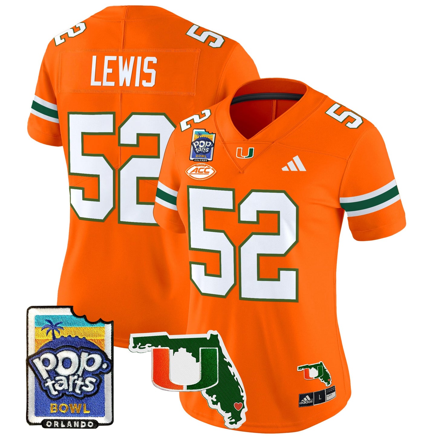 Women's Miami Hurricanes 2025 PopTarts Bowl Patch Vapor Limited Jersey - All Stitched
