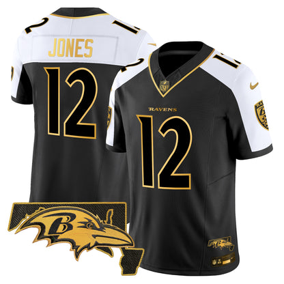 Ravens Maryland Patch Gold Vapor Limited Jersey V2 - All Stitched