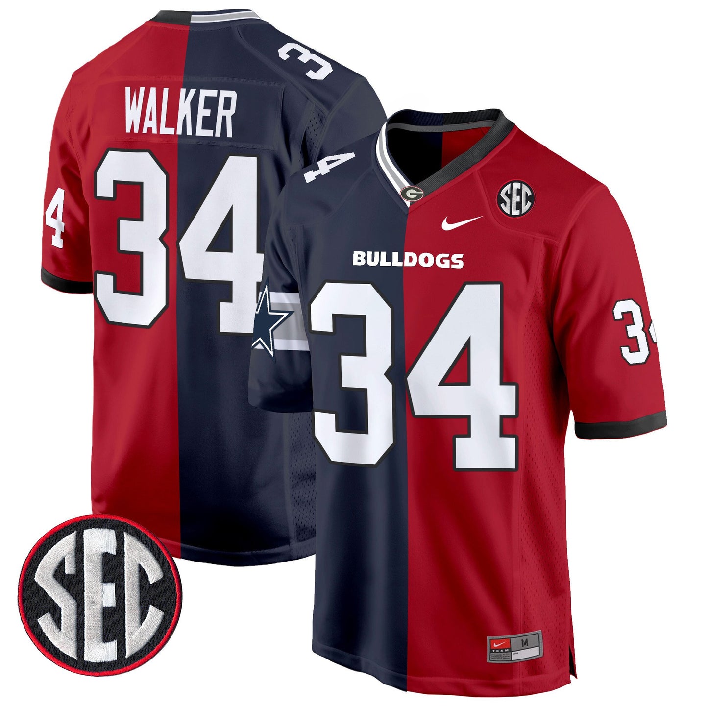 Georgia Bulldogs Split Game Jersey - All Stitched