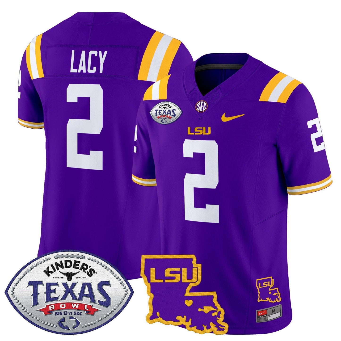 LSU Tigers 2024 Texas Bowl Patch Vapor Limited Jersey - All Stitched