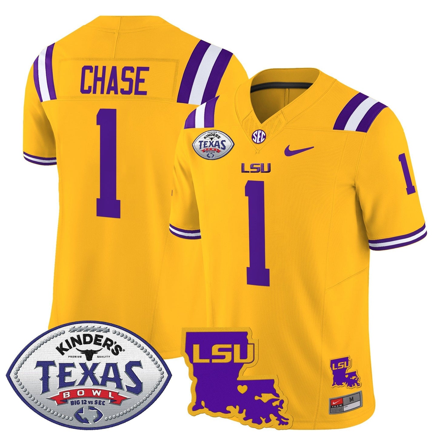 LSU Tigers 2024 Texas Bowl Patch Vapor Limited Jersey - All Stitched