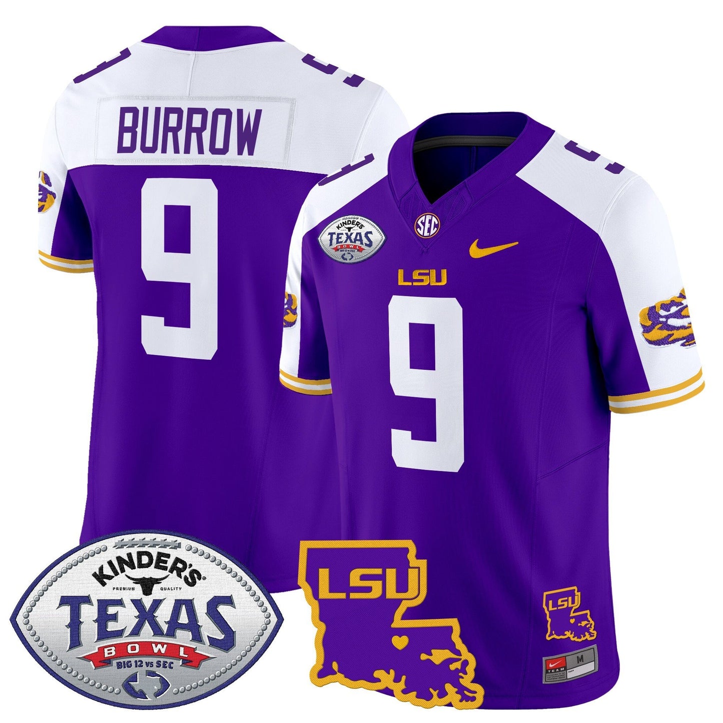 LSU Tigers 2024 Texas Bowl Patch Vapor Limited Jersey - All Stitched