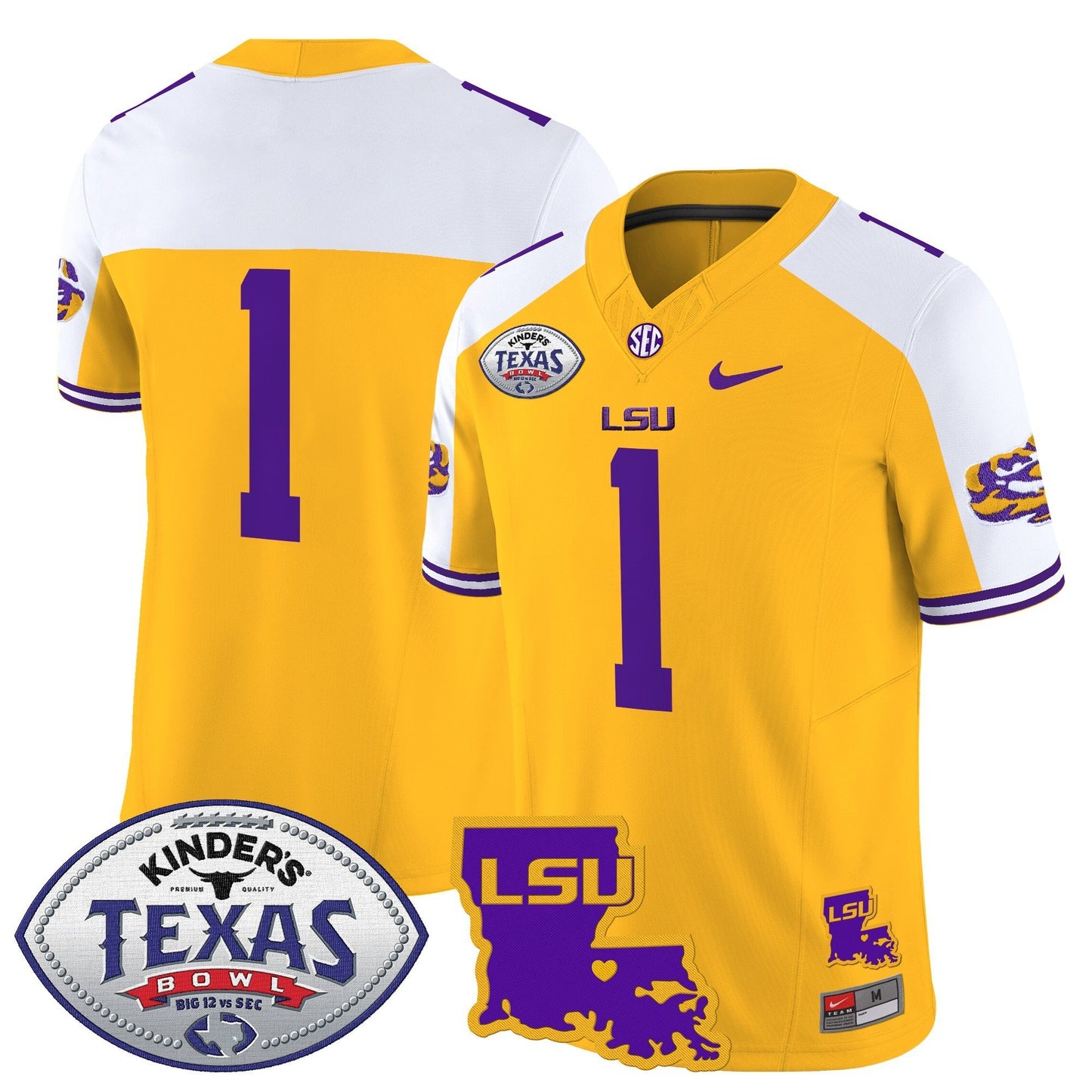 LSU Tigers 2024 Texas Bowl Patch Vapor Limited Jersey - All Stitched