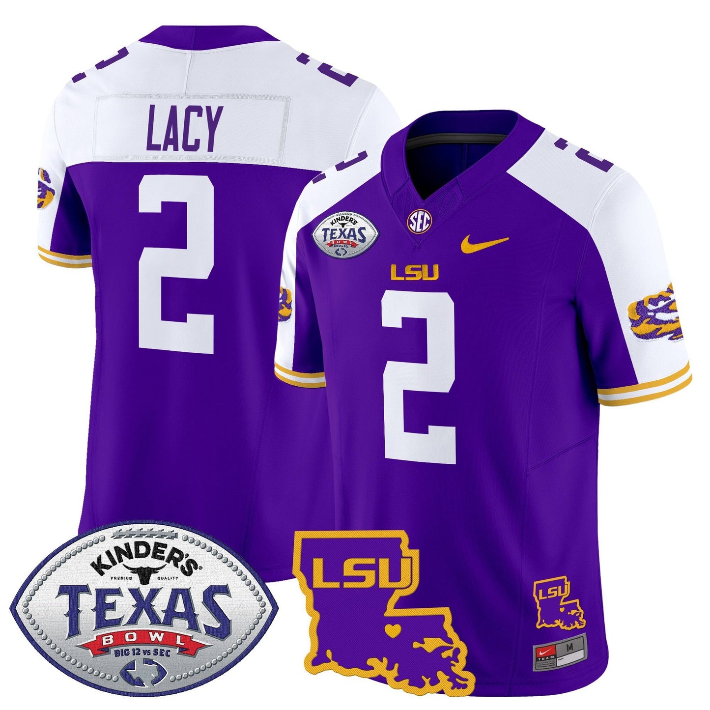LSU Tigers 2024 Texas Bowl Patch Vapor Limited Jersey - All Stitched