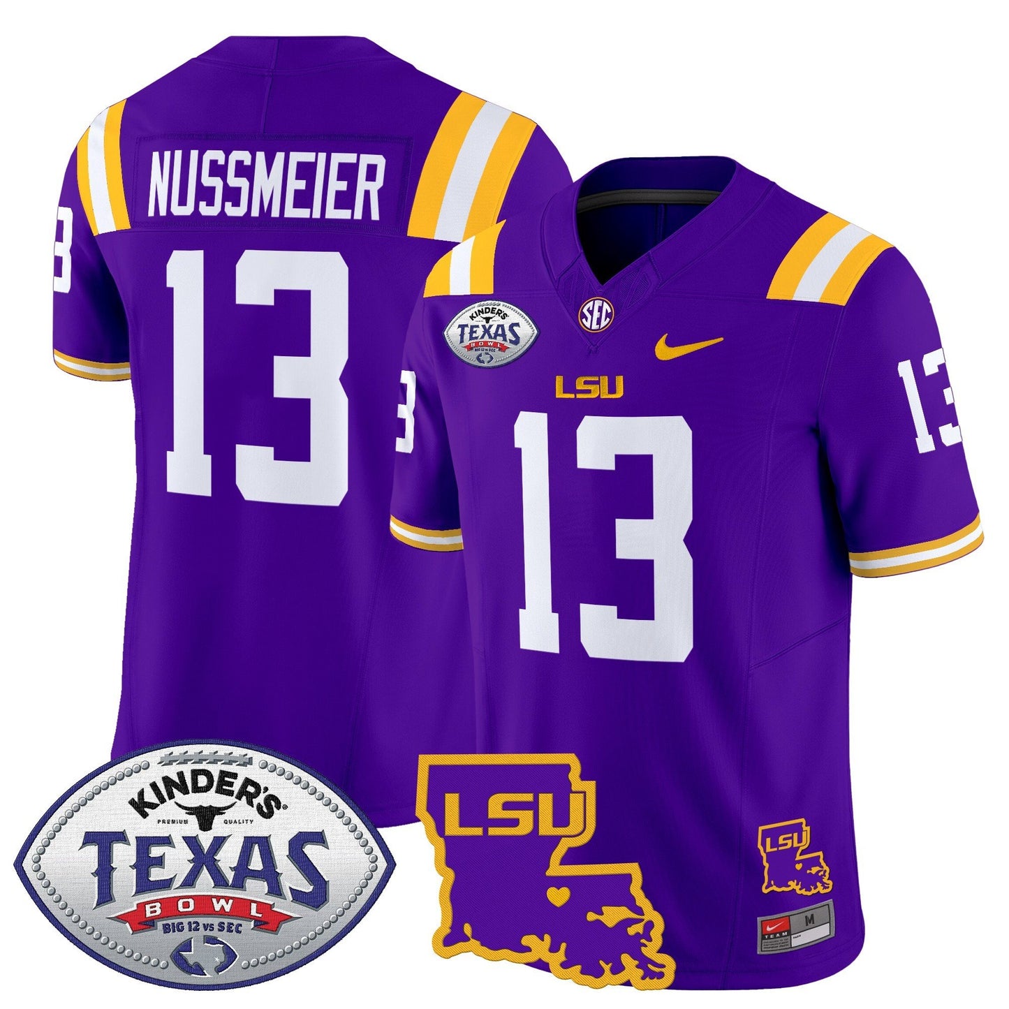 LSU Tigers 2024 Texas Bowl Patch Vapor Limited Jersey - All Stitched