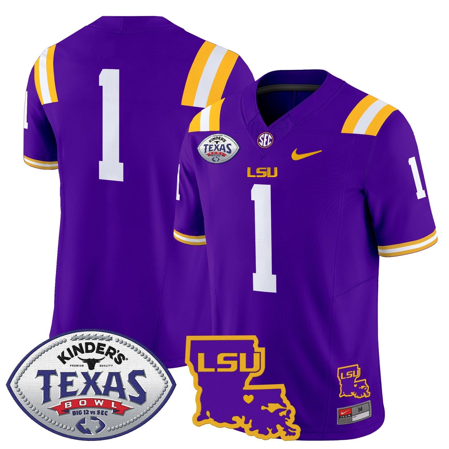 LSU Tigers 2024 Texas Bowl Patch Vapor Limited Jersey - All Stitched
