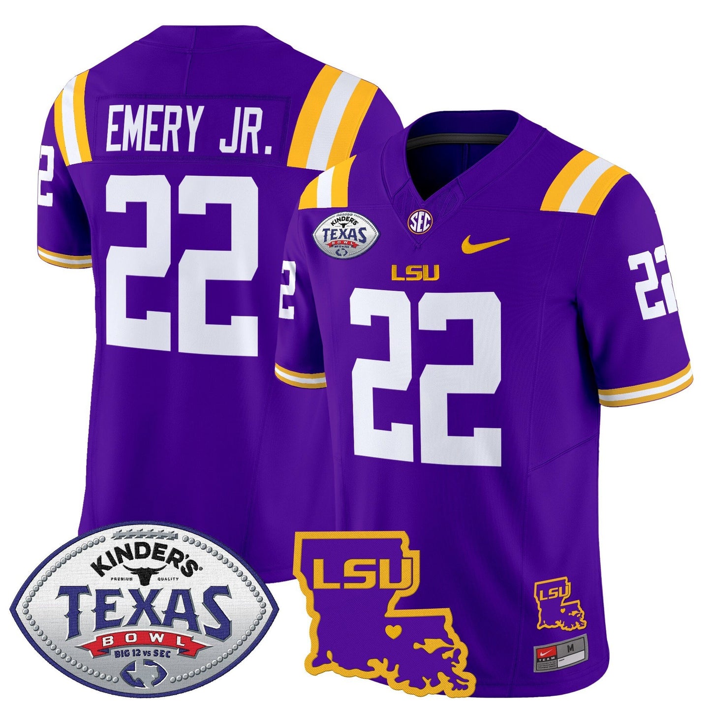 LSU Tigers 2024 Texas Bowl Patch Vapor Limited Jersey - All Stitched