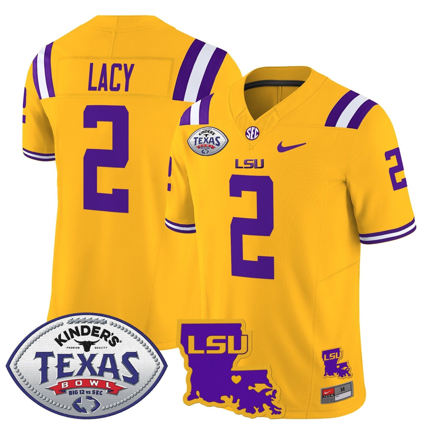 LSU Tigers 2024 Texas Bowl Patch Vapor Limited Jersey - All Stitched
