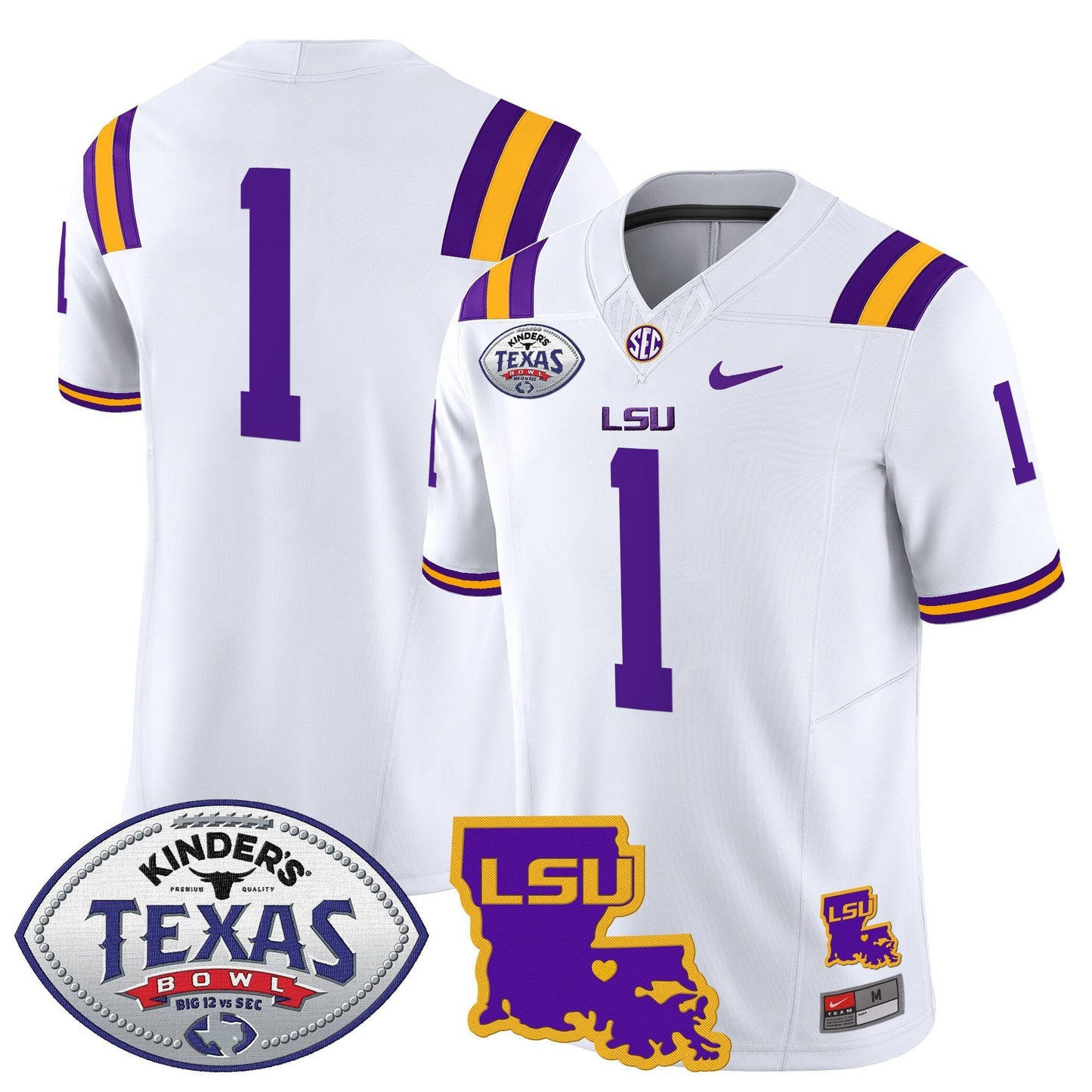 LSU Tigers 2024 Texas Bowl Patch Vapor Limited Jersey - All Stitched
