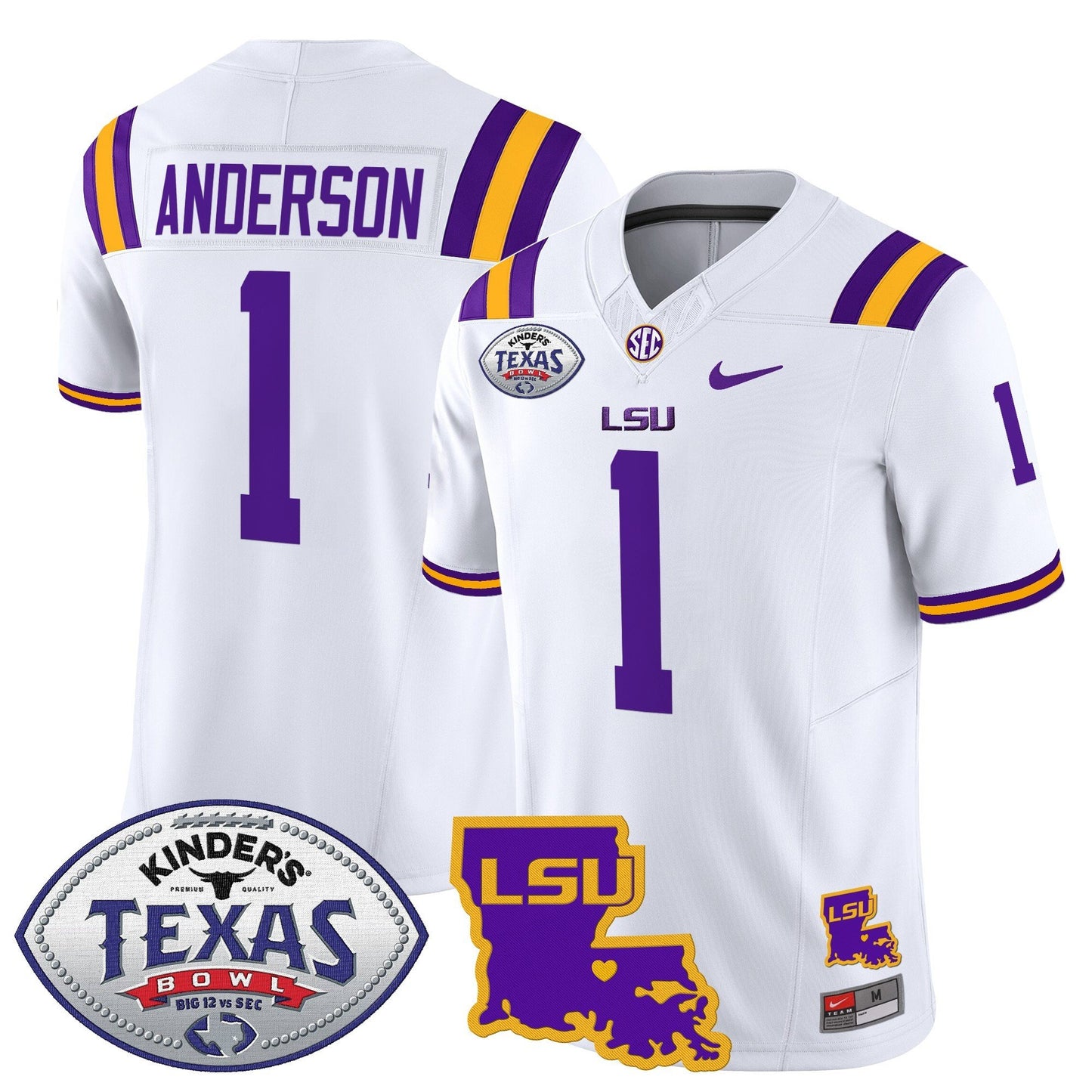 LSU Tigers 2024 Texas Bowl Patch Vapor Limited Jersey - All Stitched