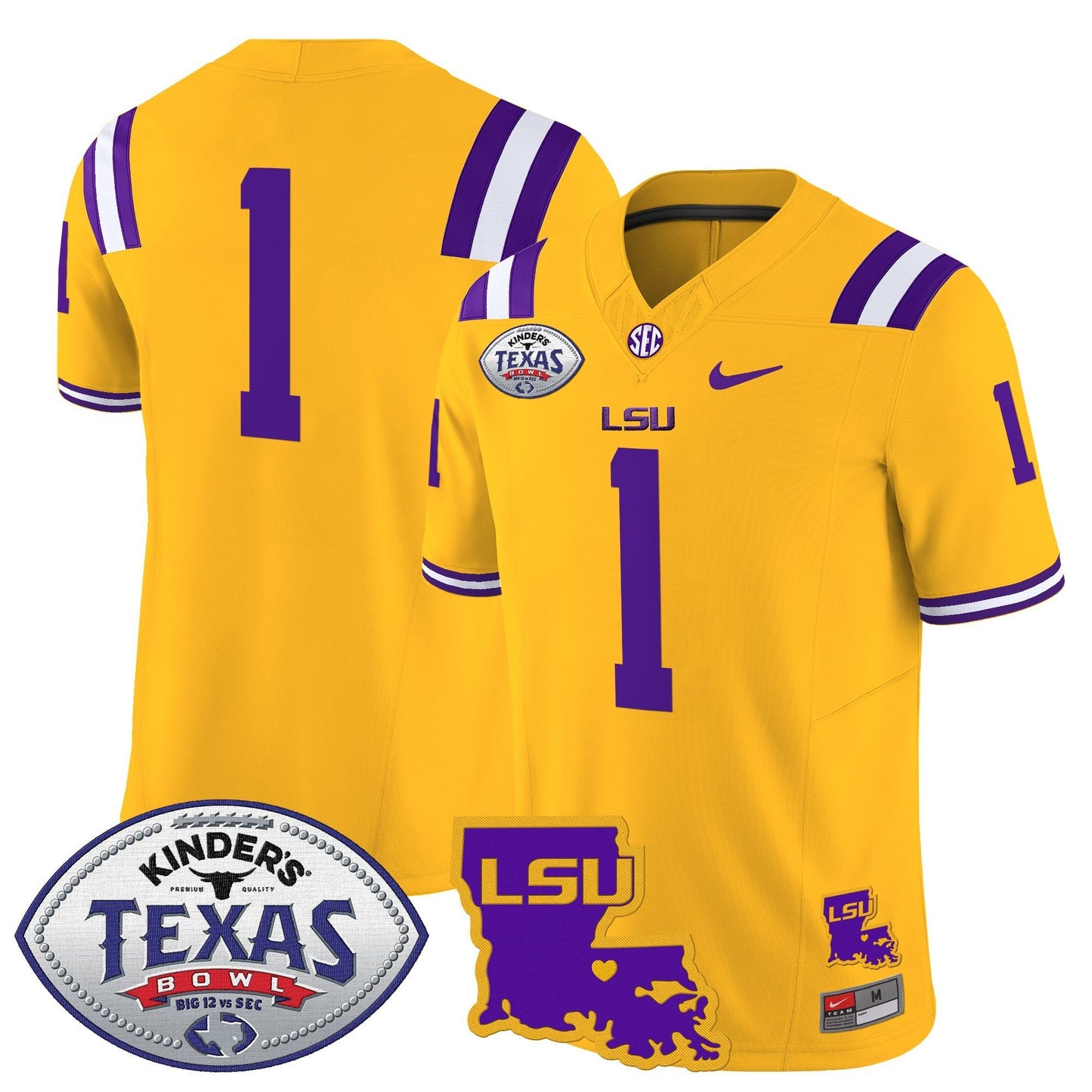 LSU Tigers 2024 Texas Bowl Patch Vapor Limited Jersey - All Stitched