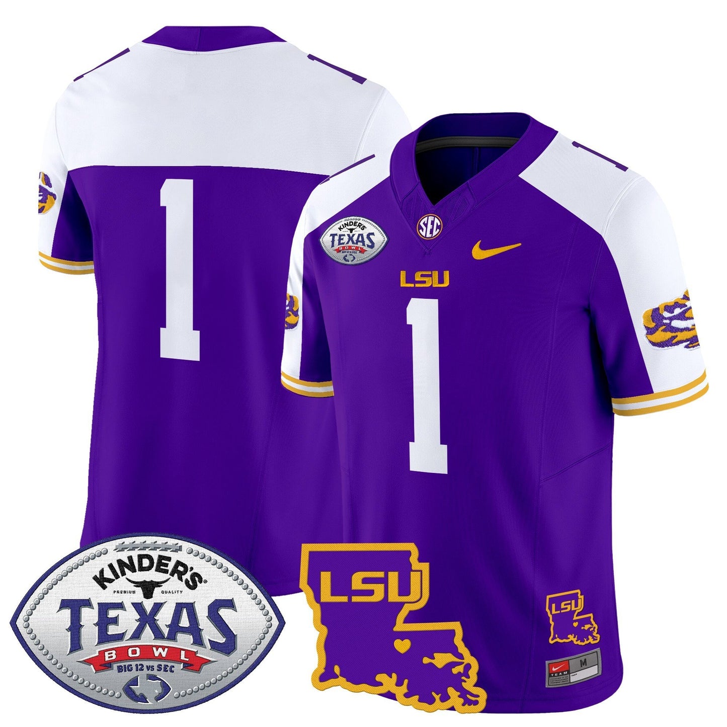 LSU Tigers 2024 Texas Bowl Patch Vapor Limited Jersey - All Stitched