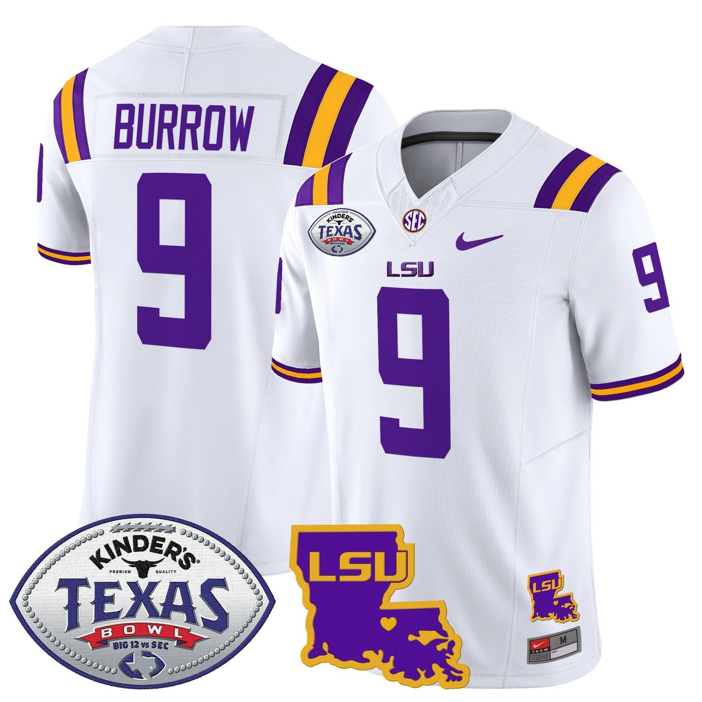 LSU Tigers 2024 Texas Bowl Patch Vapor Limited Jersey - All Stitched