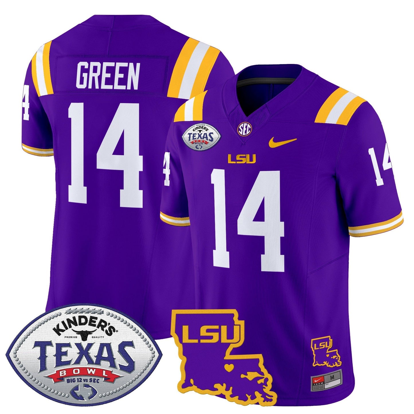 LSU Tigers 2024 Texas Bowl Patch Vapor Limited Jersey - All Stitched