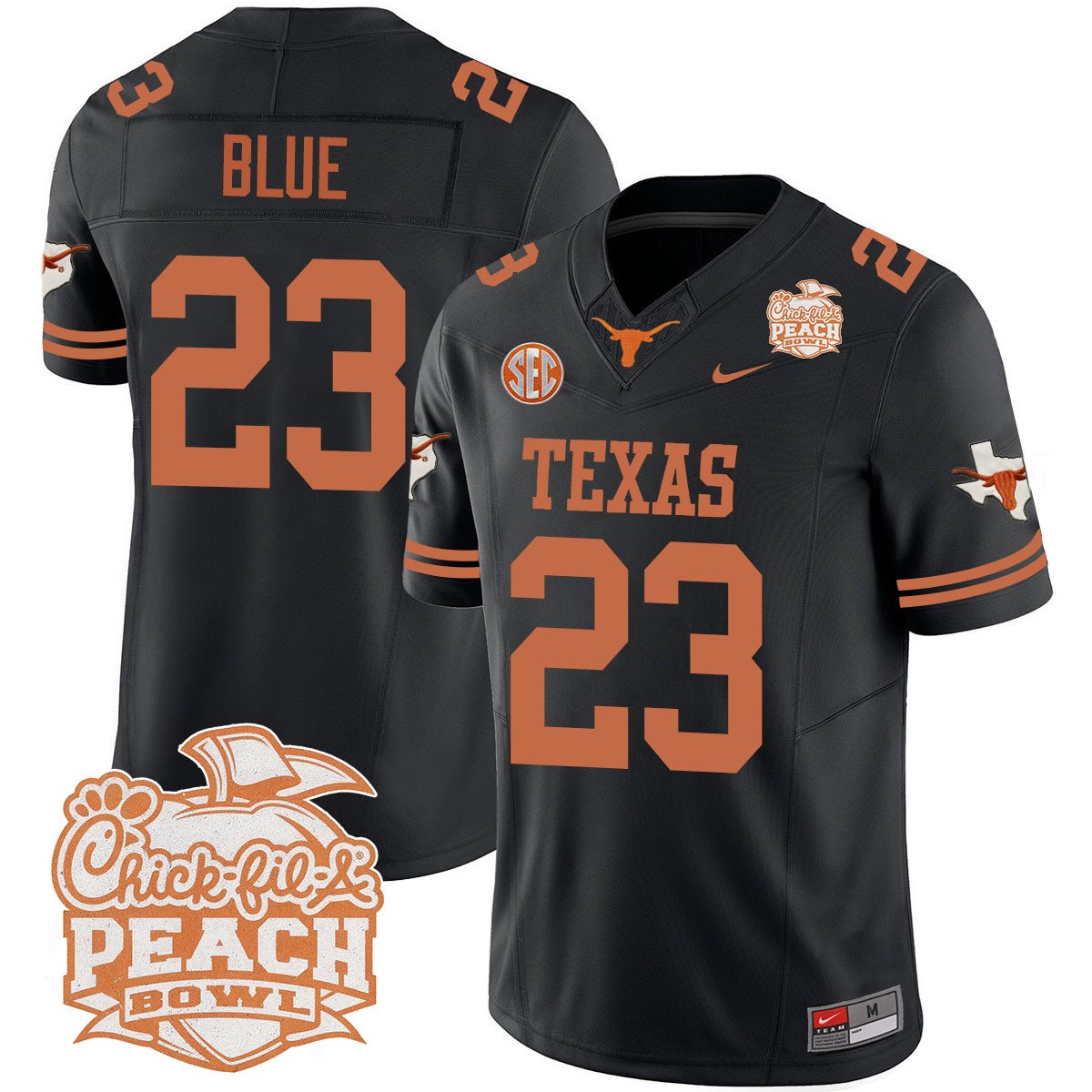 Texas Longhorns 2024 Peach Bowl Jersey - All Stitched