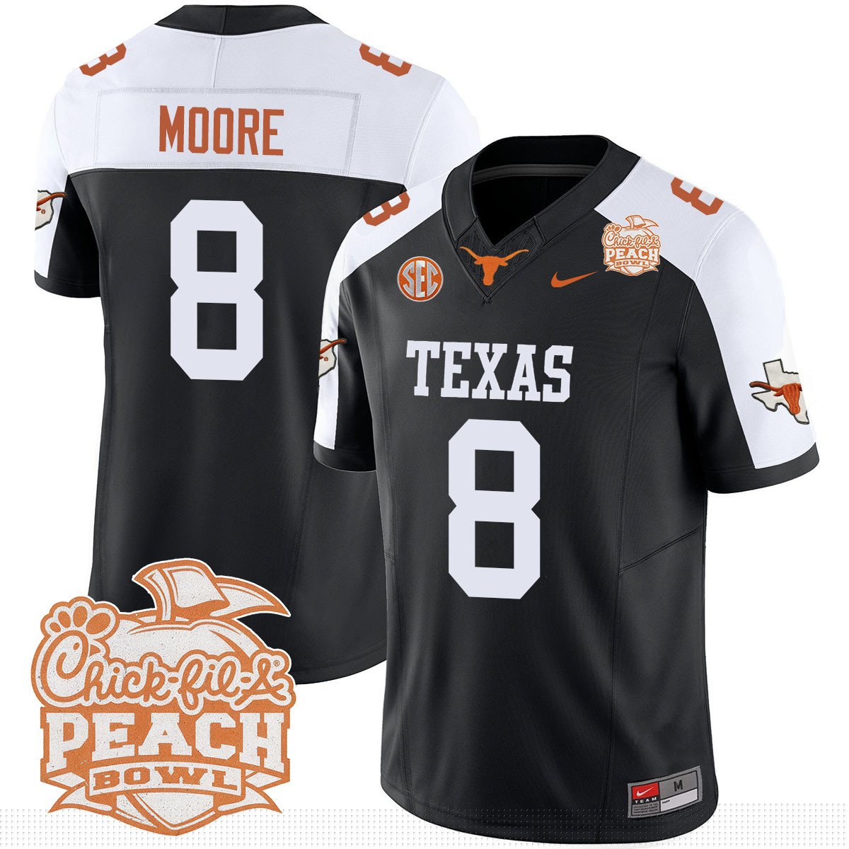 Texas Longhorns 2024 Peach Bowl Jersey - All Stitched