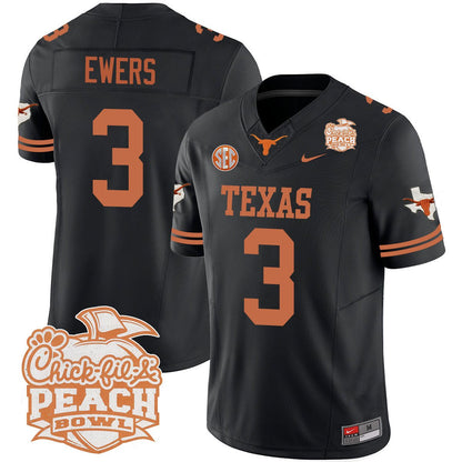 Texas Longhorns 2024 Peach Bowl Jersey - All Stitched