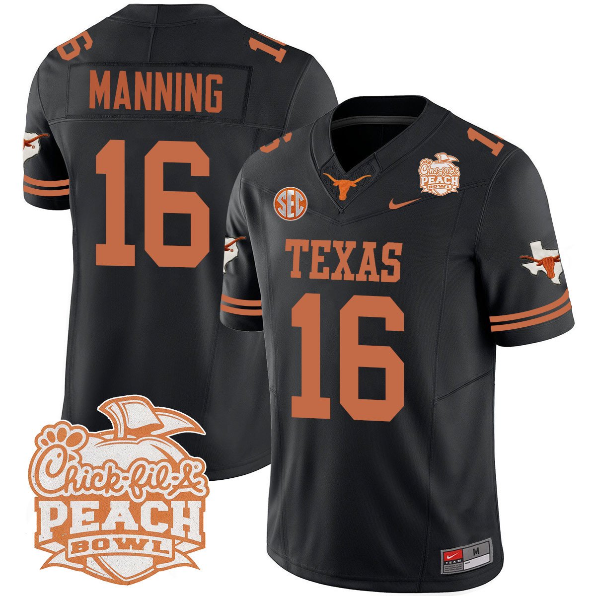Texas Longhorns 2024 Peach Bowl Jersey - All Stitched