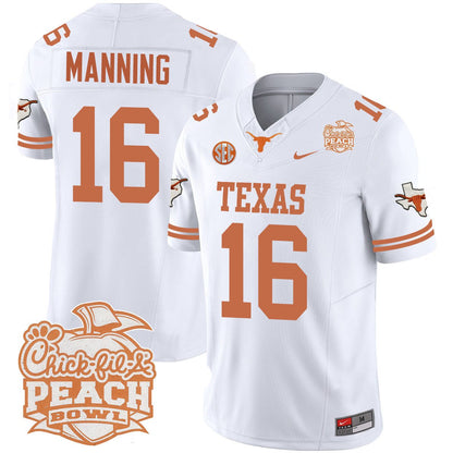 Texas Longhorns 2024 Peach Bowl Jersey - All Stitched